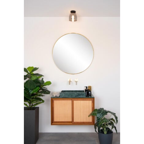 Lucide TYLER - Flush Ceiling Light Bathroom - Ø16,1cm - 1xG9 - IP44 - Black