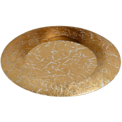 Lucide FOSKAL - Flush Ceiling Light - Ø21.5cm- LED - 1x6W 2700K - Brass