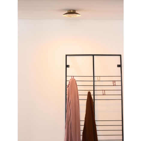 Lucide FOSKAL - Flush Ceiling Light - Ø21.5cm- LED - 1x6W 2700K - Brass