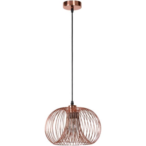 Lucide VINTI - Wire Pendant Light - Ø30cm - 1xE27 - Copper