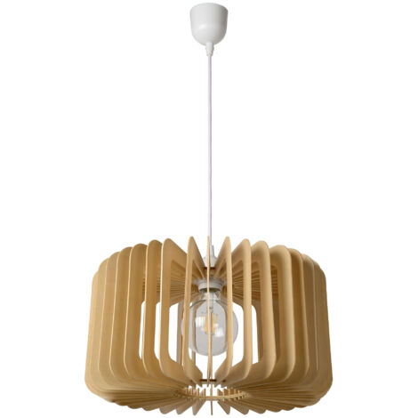 Lucide ETTA - Pendant Light - Ø39cm - 1xE27 - Light Wood