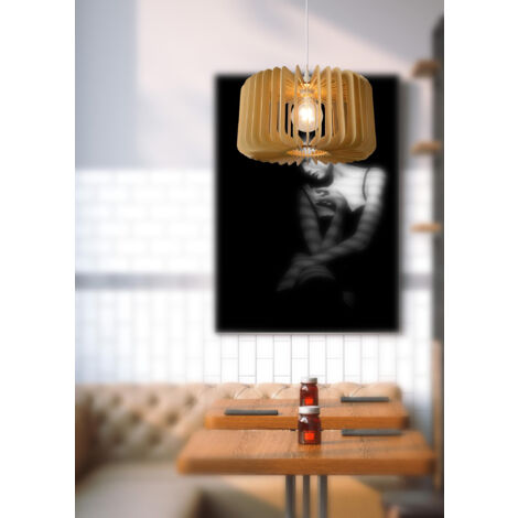 Lucide ETTA - Pendant Light - Ø39cm - 1xE27 - Light Wood