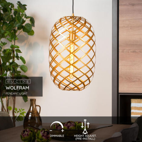 Lucide WOLFRAM - Pendant Light - Ø32cm - 1xE27 - Matt Gold, Brass