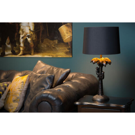 Lucide EXTRAVAGANZA COCONUT - Table Lamp - Ø30.5cm- 1xE27 - Black