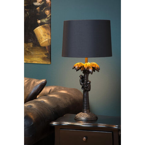 Lucide EXTRAVAGANZA COCONUT - Table Lamp - Ø30.5cm- 1xE27 - Black