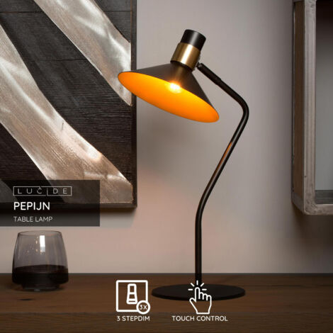 Lucide PEPIJN - Table Lamp - 1xE14 - 3 StepDim - Black