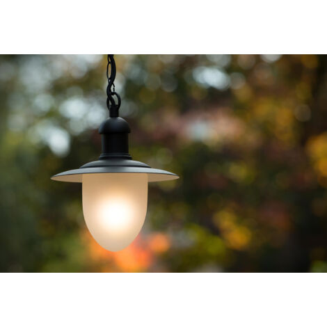 Lucide ARUBA - Pendant Light Outdoor - Ø25cm - 1xE27 - IP44 - Black