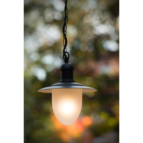 Lucide ARUBA - Pendant Light Outdoor - Ø25cm - 1xE27 - IP44 - Black