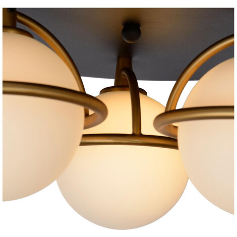 Lucide ISOBEL - Flush Ceiling Light Bathroom - Ø38cm - 3xG9 - IP44 - Black