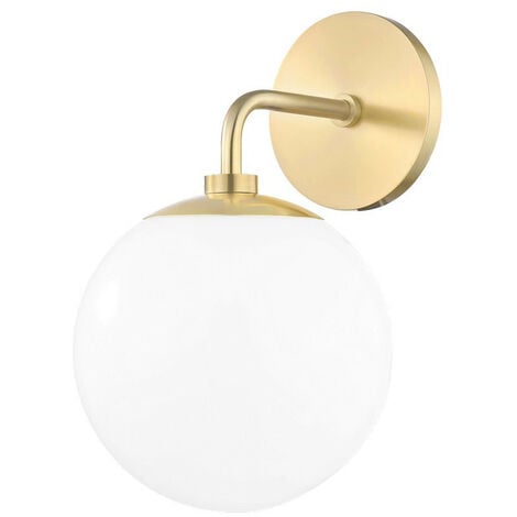 Stella 1 Light Wall Sconce Brass, Glass