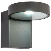 Saxby Oreti - Integrated LED 1 Light Outdoor Wall Light Textured Dark Matt Anthracite, Glass IP44