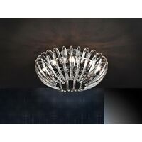 Schuller Ariadna - 9 Light Dimmable Crystal Flush Ceiling Light with Remote Control Chrome, G9