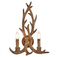 Searchlight Stag - 2 Light Indoor Candle Wall Light Rustic Brown, E14