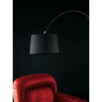 Fan Europe DREAM Arc Floor Lamp Black, Fabric Lampshade, Marble Base 1522x205x35cm