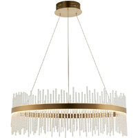Merano Trapani Pendant Ceiling Light Brushed Gold Plated Finish & Clear Glass