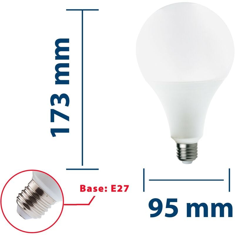 Lampadina SMD LED, Globo G125, 24W/2500lm, base E27, 3000K