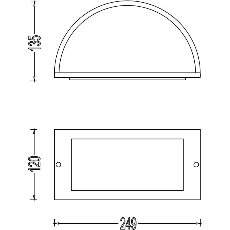 Applique E27 mezzaluna. Design moderno. IP54. Bianco