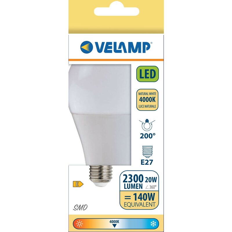 Lampadina SMD LED, Goccia A65, 20W/2300lm, base E27, 4000K