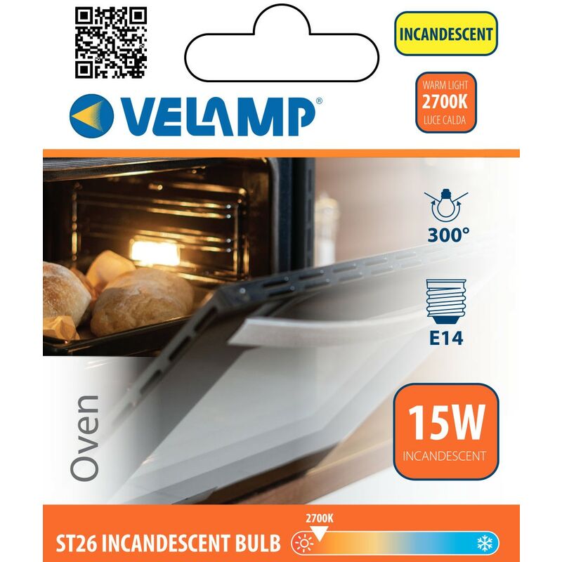 Lampadina incandescente, Peretta ST26, 15W/100lm, base E14, 3000K. Speciale  forno