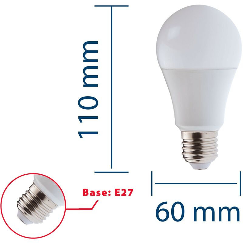 LAMPADINA LED E27 12W LUCE CALDA 3000K 850 LUMEN 3 PEZZI MARINO