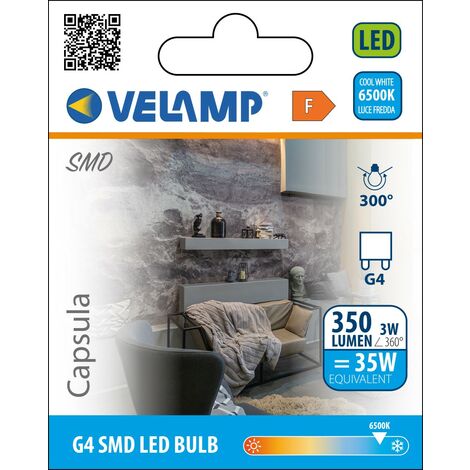 Lampadina SMD LED, Capsula G4, 3W/350lm, base G4, 6500K