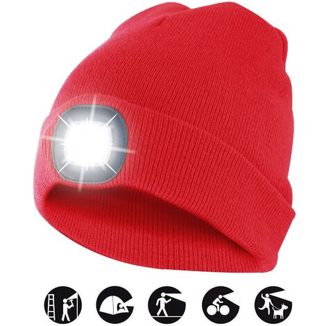 LIGHTHOUSE: cappellino con luce frontale LED ricaricabile. Rosso