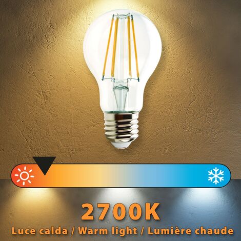 Lampadina LED a filamento, Goccia A60, 11W/1521lm, base E27, 2700K