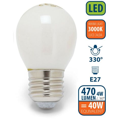 Lampadina LED a filamento Opal, Sfera P45, 4W/470lm, base E27, 3000K