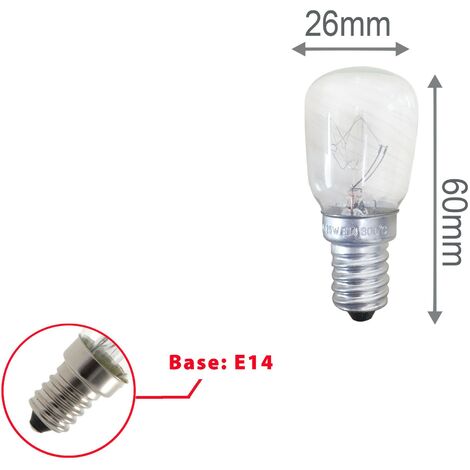 Lampadina incandescente, Peretta ST26, 15W/100lm, base E14, 3000K. Speciale  forno