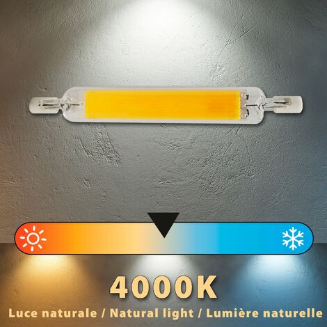 Lampadina LED COB R7S 8,5W 1055 lumen, 118 mm, luce bianca naturale 4000 K