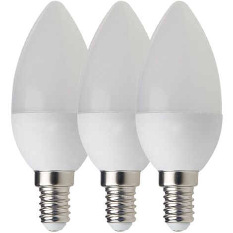 Kit 3 lampadine led oliva e14 6w luce naturale 4000°k