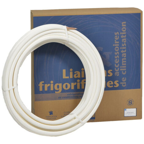 Couronne cuivre 08mm 1/4-3/8 isolé PE extrudé Bls1d0(M1) blanc 50m