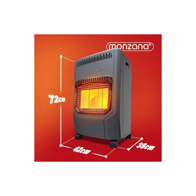 Poêle à Gaz Butane Pliant 4200W - 3 Niveaux, 50m² - Noir Inox, Neuf