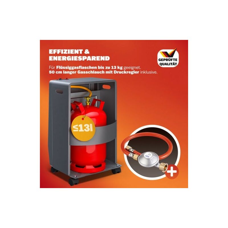 Poêle à Gaz MONZANA GH4500 4200W - 3 Niveaux De Puissance - Chauffage Mobile