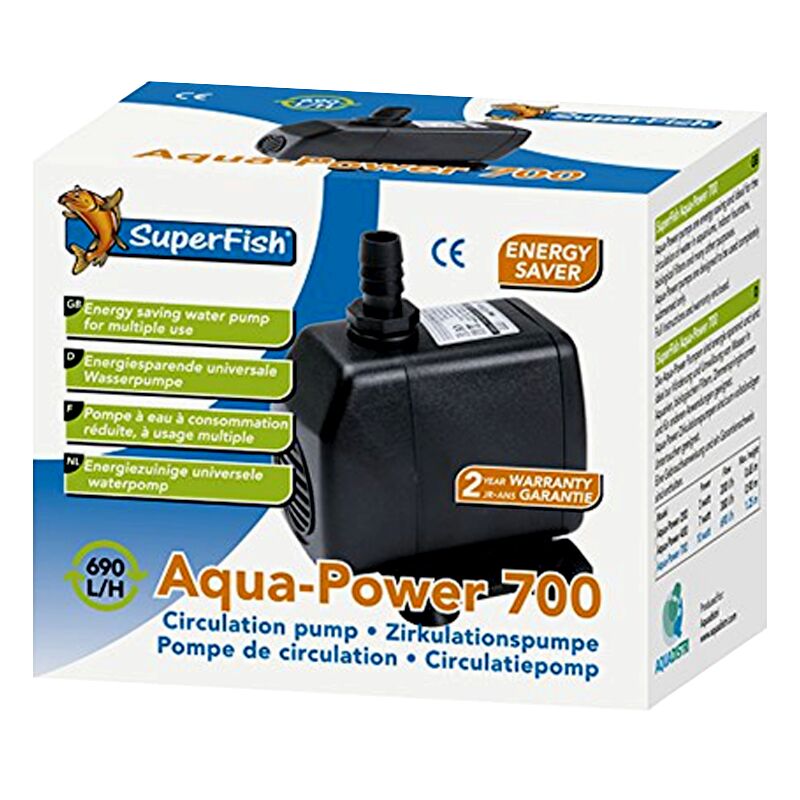 Pompe à eau pour aquarium 690 l/h de débit pour aquarium eau douce et marin