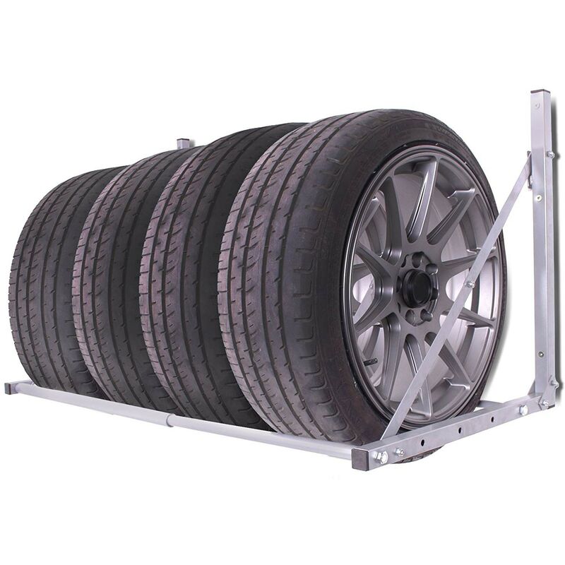 LILIIN Support mural pour pneus de voiture - Jusqu'à 50 kg - Avec kit de  montage Support de pneu en acier pour garage