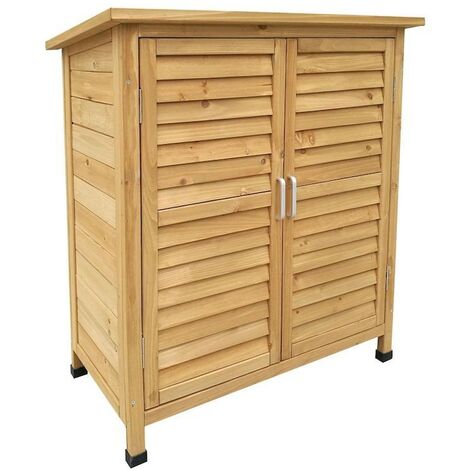Armoire de jardin à deux portes en bois d'épicéa - Dimensions moyennes de 870x465x916 mm (1/4)