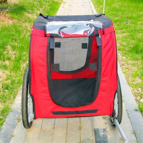Remorque pour chien à attacher à un vélo avec moustiquaire et protection imperméable. (1/5)