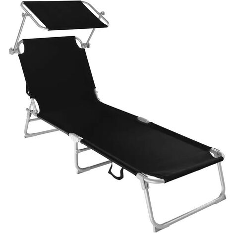 Transat acier noir pour un confort et une détente ultimes près de la piscine ou dans le jardin (1/4)