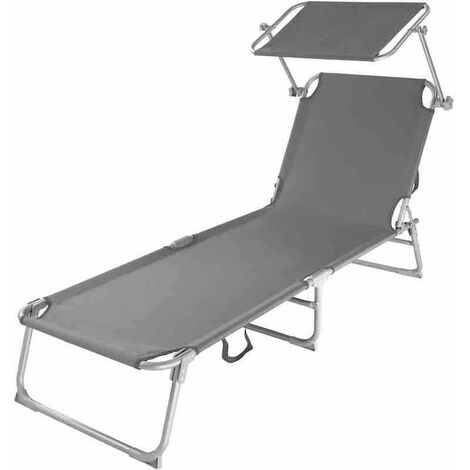 Transat acier gris pour un confort et une détente ultimes près de la piscine ou dans le jardin (1/4)