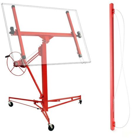 Kit de levage XXL rouge avec extension de 140 cm pour panneaux et plaques de plàtre (1/5)