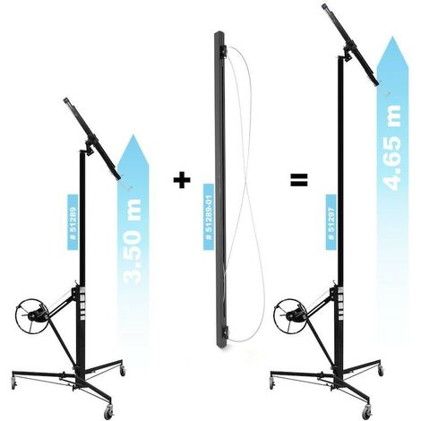 Lève plaque XXL noir avec extension de 140 cm pour panneaux et plaques de plàtre (1/5)
