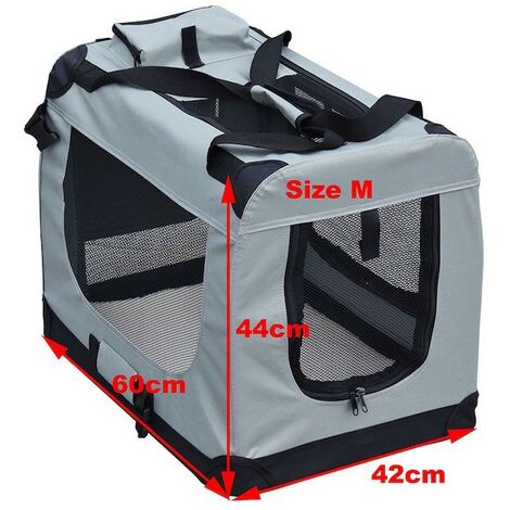 tectake Caisse grillagée pour chien pliable avec 2 poignées de