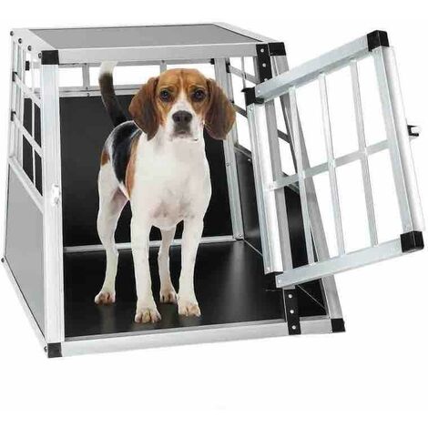 Cage Caisse de transport solide en métal et bois Arrière droit pour chiens