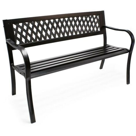 Banc de jardin en metal de couleur noire (1/5)