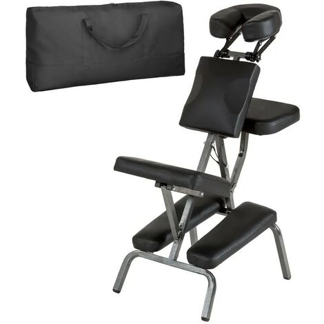 Chaise de massage noire rembourrée avec sac de transport inclus (1/5)