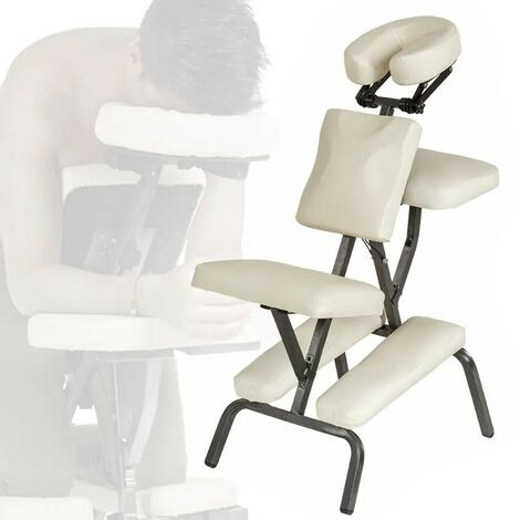 Chaise de massage beige rembourrée avec sac de transport inclus (1/5)