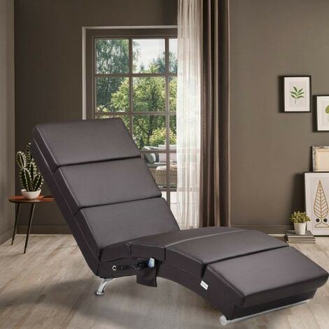 Fauteuil Ergonomique Simili Cuir marron. MASSAGE et Chauffant avec télécommande (1/5)