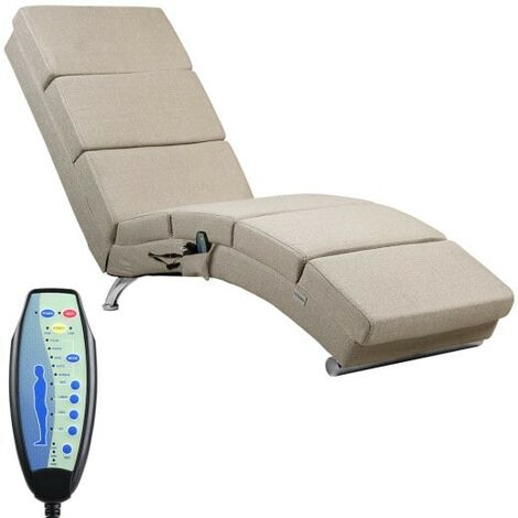 Fauteuil Ergonomique Tissu crème MASSAGE et Chauffant avec télécommande (1/5)