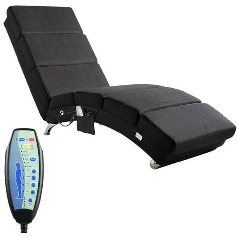 Fauteuil Ergonomique Tissu Anthracite MASSAGE et Chauffant avec télécommande (1/5)